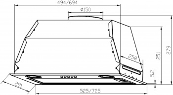 Вытяжка встраиваемая Lex GS Bloc P 600 IV Light