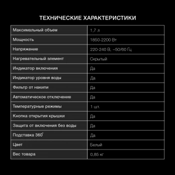 Чайник электрический Hyundai HYK-P2021