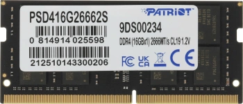 Память DDR4 16GB 2666MHz Patriot  PSD416G26662S