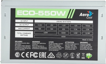 Блок питания Aerocool ATX 550W ECO-550