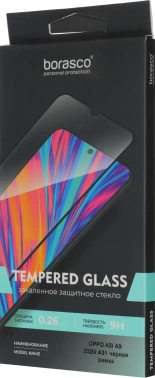Защитное стекло для экрана BoraSCO черный для Oppo A5/A9 (2020) антиблик. 1шт. (37912)