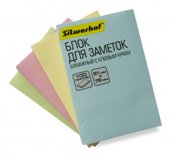 Блок самоклеящийся бумажный Silwerhof 682155-04