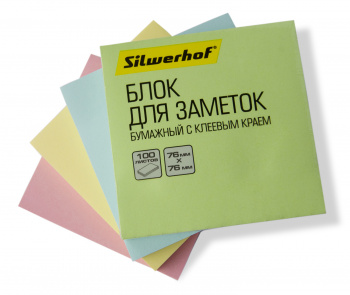 Блок самоклеящийся бумажный Silwerhof 682156-06