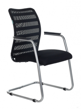 Кресло Бюрократ CH-599AV черный TW-32K01 сиденье черный TW-11 сетка, ткань полозья металл металлик