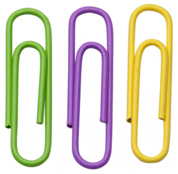 Скрепки Silwerhof 492022 металл пластиковая оболочка 28мм ассорти (упак.:100шт) картонная коробка