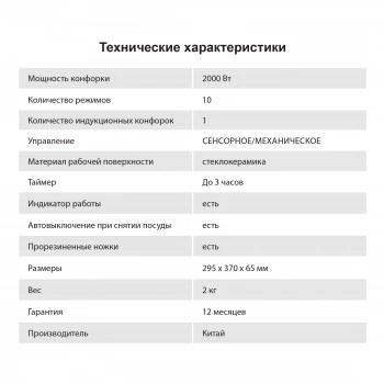 Плита Индукционная Hyundai HYC-0102