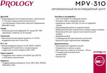 Автомагнитола Prology MPV-310