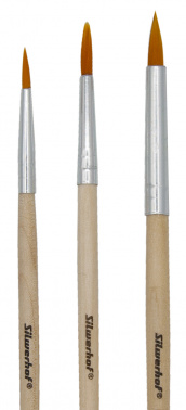 Набор кистей Silwerhof 980088 Народная кол-ция (наб.3шт) синтетика №2,4,6 дерев.ручка