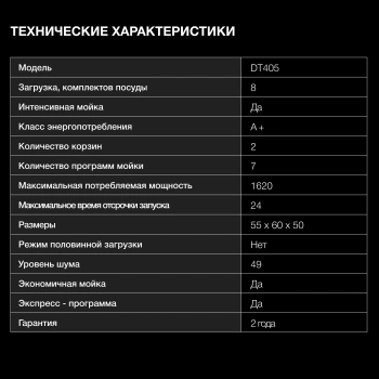 Посудомоечная машина Hyundai DT405