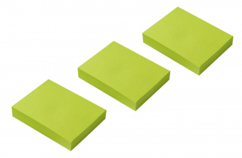 Блок самоклеящийся бумажный Silwerhof 38x51мм 100лист. 75г/м2 неон зеленый европодвес (упак.:3шт)