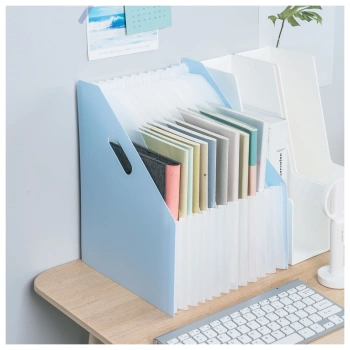 Папка с 13 прозр.вклад. Deli EB41102 A4 полипропилен ассорти с ручками