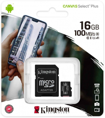Флеш карта microSDHC 16GB Kingston  SDCS2/16GB
