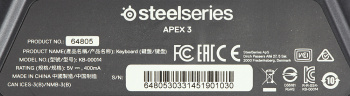Клавиатура Steelseries Apex 3 RU