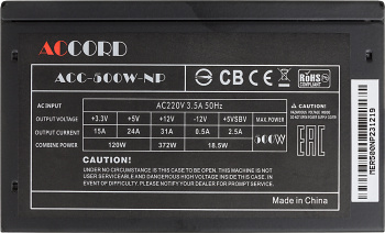Блок питания Accord ATX 500W ACC-500W-NP