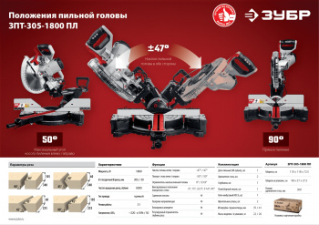 Торцовочная пила Зубр ЗПТ-305-1800 ПЛ
