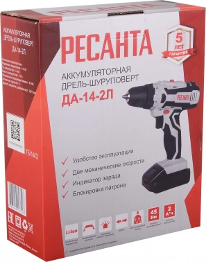 Дрель-шуруповерт Ресанта ДА-14-2Л