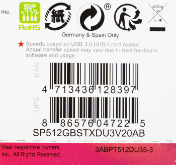 Флеш карта microSDXC 512GB Silicon Power  SP512GBSTXDU3V20AB