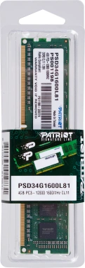 Память DDR3L 4Gb 1600MHz Patriot  PSD34G1600L81