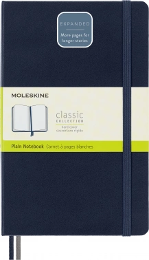 Блокнот Moleskine CLASSIC EXPENDED QP062EXPB20 Large 130х210мм 400стр. нелинованный твердая обложка синий сапфир