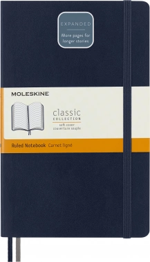 Блокнот Moleskine CLASSIC SOFT EXPENDED QP616EXPB20 Large 130х210мм 400стр. линейка мягкая обложка синий сапфир