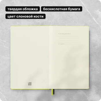 Блокнот Moleskine CLASSIC QP062C2 Large 130х210мм 240стр. нелинованный твердая обложка лайм