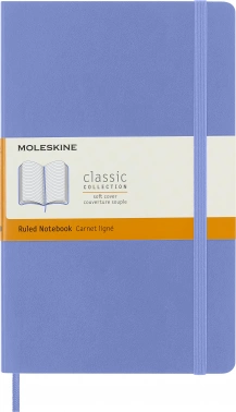 Блокнот Moleskine CLASSIC SOFT QP616B42 Large 130х210мм 192стр. линейка мягкая обложка голубая гортензия