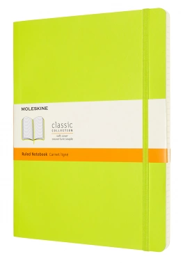 Блокнот Moleskine CLASSIC SOFT QP621C2 XLarge 190х250мм 192стр. линейка мягкая обложка лайм