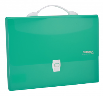 Папка-портфель Deli Aurora EB50452 1 отдел. A4 ребрист. поверхн. пластик 0.6мм зеленый