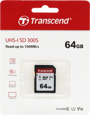 Флеш карта SDXC 64GB Transcend  TS64GSDC300S