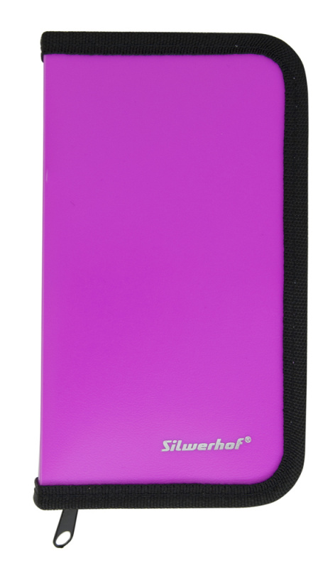 Пенал Silwerhof 850955 Neon розовый/черный 1отд. 190х110х28 пластик