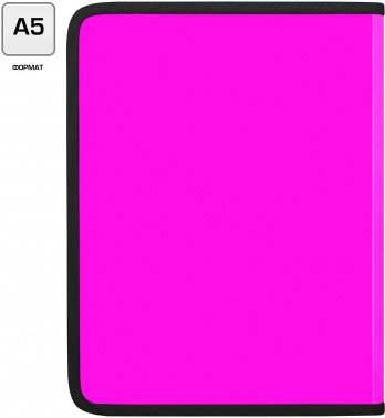 Папка для тетрадей Silwerhof 671953 Neon A5 210x260x25мм 1отд. розовый пластик на молнии