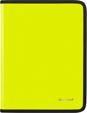Папка для тетрадей Silwerhof 671954 Neon A5 210x260x25мм 1отд. желтый пластик на молнии
