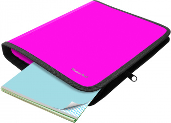 Папка для тетрадей Silwerhof 671961 Neon A4 250x320x25мм 1отд. розовый пластик на молнии