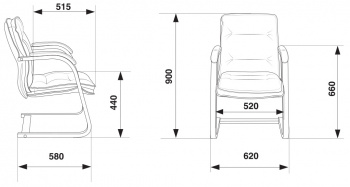 Кресло Бюрократ  T-9927WALNUT-AV