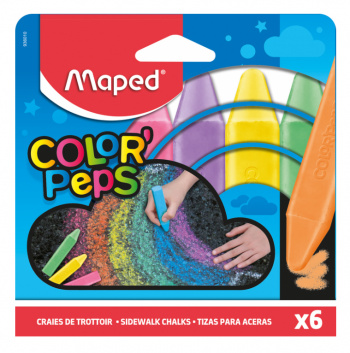 Мел цветной асфальтовый Maped 936010 Color`Peps прямоуг. 6цв. картон.кор.