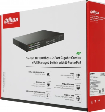 Коммутатор Dahua  DH-LR2218-16ET-240