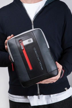 Сумка Piquadro Urban CA1816UB00/GRN серая/черная натур.кожа