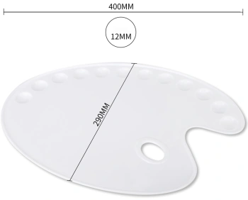 Палитра для смешивания красок Deli 68300 эллипс 400x290мм пластик