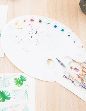 Палитра для смешивания красок Deli 68300 эллипс 400x290мм пластик