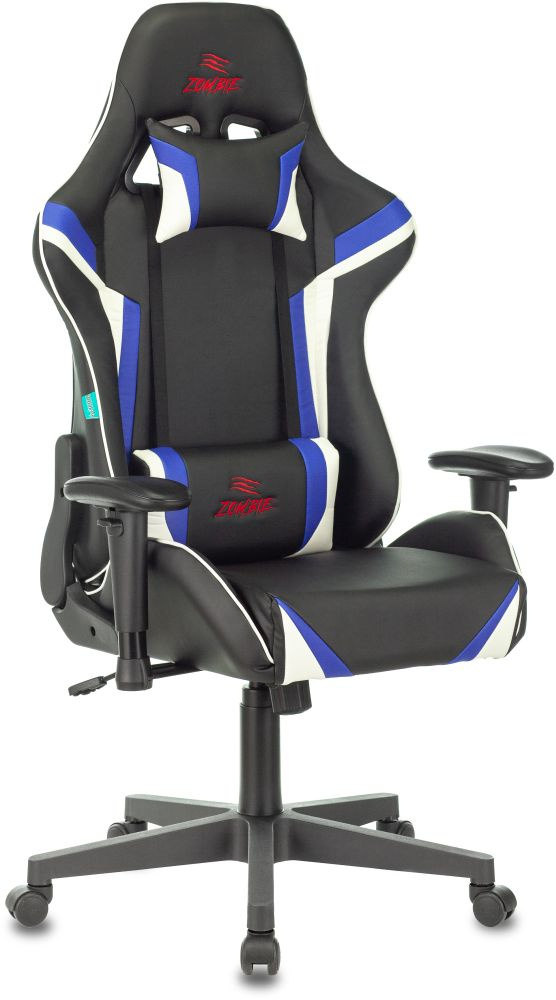 Кресло игровое Zombie Z4 черный/синий искусственная кожа крестов.