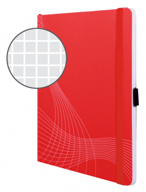 Блокнот Avery Zweckform NOTIZIO 7039 A5 80стр. клетка мягкая обложка фиксирующая резинка прошитый красный