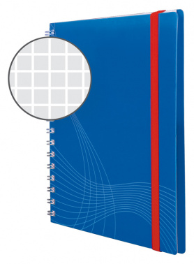 Блокнот Avery Zweckform NOTIZIO 7033 A5 пластик 90стр. клетка фиксирующая резинка спираль двойная синий