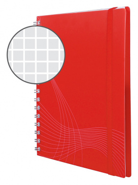 Блокнот Avery Zweckform NOTIZIO 7031 A5 пластик 90стр. клетка фиксирующая резинка спираль двойная красный