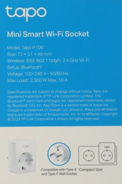 Умная розетка TP-Link Tapo P100(1-pack)