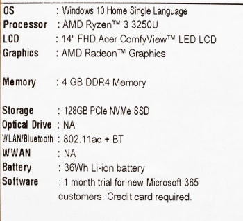 Ноутбук Acer Aspire 3 A314-22-R7SR