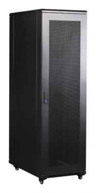 Шкаф серверный Lanmaster (TWT-CBB-42U-8X10-G1) напольный 42U 800x1000мм пер.дв.стекл задн.дв.двуст. 2 бок.пан. 800кг черный IP20