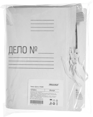 Папка на завязках Silwerhof ПЗ280 картон 0.5мм 280г/м2 белый