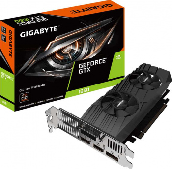 Видеокарта Gigabyte PCI-E GV-N1656OC-4GL NVIDIA GeForce GTX 1650 4096Mb 128 GDDR6 1620, 12000 DVIx1 HDMIx2 DPx1 HDCP Ret low profile