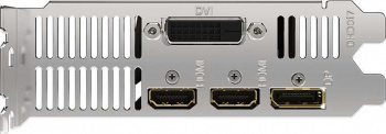 Видеокарта Gigabyte PCI-E GV-N1656OC-4GL NVIDIA GeForce GTX 1650 4096Mb 128 GDDR6 1620, 12000 DVIx1 HDMIx2 DPx1 HDCP Ret low profile
