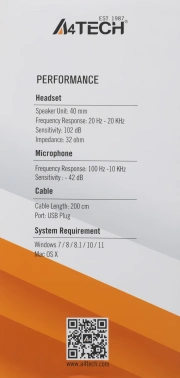 Наушники с микрофоном A4Tech HU-35